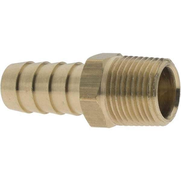 Value Collection - 3/8 MNPTF Thread Barb x MNPTF Adapter - 1/2" ID Hose, Brass - Exact Tool & Supply