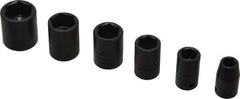 Proto - 6 Piece 1/4" Drive Impact Socket Set - 6 Points, 1/4" to 9/16" Range, Inch Measurement Standard - Exact Tool & Supply