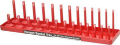 Made in USA - 26 Piece Capacity Deep & Shallow Inch Socket Tray - 3/8" Drive, Red - Exact Tool & Supply