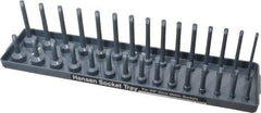 Made in USA - 30 Piece Capacity Deep & Shallow Metric Socket Tray - 3/8" Drive, Gray - Exact Tool & Supply