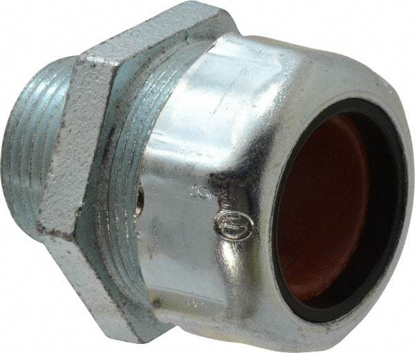 Thomas & Betts - 0.88 to 1.065" Cable Capacity, Liquidtight, Straight Strain Relief Cord Grip - 1 NPT Thread, 2-3/8" Long, Iron - Exact Tool & Supply