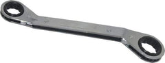 Proto - 3/4" x 7/8" 12 Point Reversible Ratcheting Offset Box Wrench - Double End, 1-9/16" Head Diam x 1/2" Head Thickness, 9-1/2" OAL, Steel, Polished Finish, 25° Offset - Exact Tool & Supply