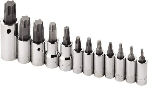 SK - 12 Piece 1/4, 3/8 & 1/2" Drive Torx Bit Socket Set - T10 to T60 Torx - Exact Tool & Supply