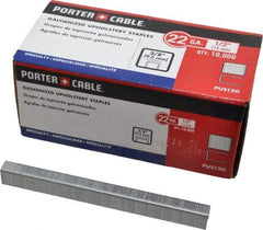 Porter-Cable - 1/2" Long x 3/8" Wide, 22 Gauge Crowned Construction Staple - Grade 2 Steel, Galvanized Finish - Exact Tool & Supply