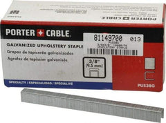 Porter-Cable - 3/8" Long x 3/8" Wide, 22 Gauge Crowned Construction Staple - Grade 2 Steel, Galvanized Finish - Exact Tool & Supply
