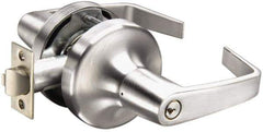 Yale - Light/Medium Duty Privacy Lever Lockset - 2-3/4" Back Set, Keyless Cylinder, Satin Chrome Finish - Exact Tool & Supply