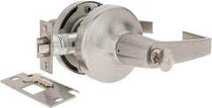 Yale - Light/Medium Duty Classroom Lever Lockset - 2-3/4" Back Set, Key in Lever Cylinder, Satin Chrome Finish - Exact Tool & Supply