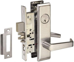 Yale - Extra Heavy Duty Privacy Lever Lockset - 2-3/4" Back Set, Satin Chrome Finish - Exact Tool & Supply