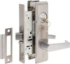 Yale - Extra Heavy Duty Storeroom Lever Lockset - 2-3/4" Back Set, Standard Mortise Cylinder, Satin Chrome Finish - Exact Tool & Supply