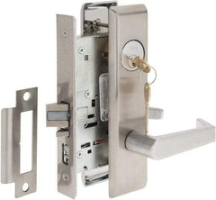 Yale - Extra Heavy Duty Entrance Lever Lockset - 2-3/4" Back Set, Standard Mortise Cylinder, Satin Chrome Finish - Exact Tool & Supply
