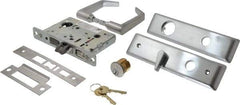 Yale - Extra Heavy Duty Entrance/Apartment Lever Lockset with Dead Bolt - 2-3/4" Back Set, Standard Mortise Cylinder, Satin Chrome Finish - Exact Tool & Supply