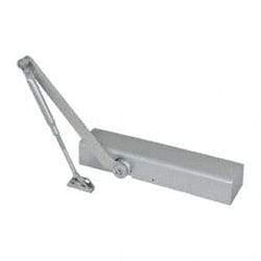Yale - 48" Door Width, 13" Closer Body Length, Non-Handed Door Closer Manual Damper - Aluminum Finish, Non-Handed - Exact Tool & Supply