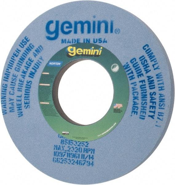 Norton - 14" Diam x 5" Hole x 1" Thick, J Hardness, 60 Grit Surface Grinding Wheel - Aluminum Oxide, Type 1, Medium Grade, 2,320 Max RPM, No Recess - Exact Tool & Supply