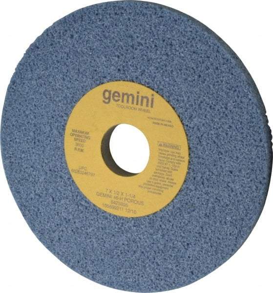 Norton - 7" Diam x 1-1/4" Hole x 1/2" Thick, H Hardness, 46 Grit Surface Grinding Wheel - Aluminum Oxide, Type 1, Coarse Grade, 3,600 Max RPM, No Recess - Exact Tool & Supply