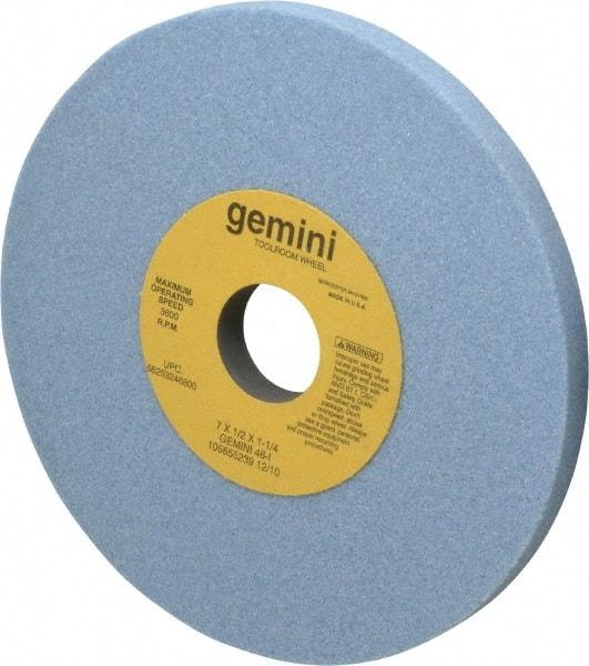 Norton - 7" Diam x 1-1/4" Hole x 1/2" Thick, I Hardness, 46 Grit Surface Grinding Wheel - Aluminum Oxide, Type 1, Coarse Grade, 3,600 Max RPM, No Recess - Exact Tool & Supply