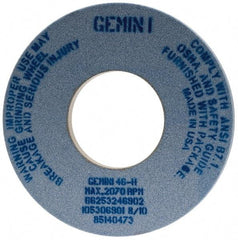 Norton - 12" Diam x 5" Hole x 1" Thick, H Hardness, 46 Grit Surface Grinding Wheel - Aluminum Oxide, Type 1, Coarse Grade, 2,070 Max RPM, No Recess - Exact Tool & Supply