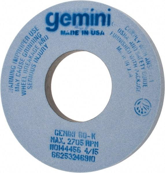 Norton - 12" Diam x 5" Hole x 1" Thick, K Hardness, 60 Grit Surface Grinding Wheel - Aluminum Oxide, Type 1, Medium Grade, 2,705 Max RPM, No Recess - Exact Tool & Supply