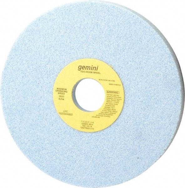 Norton - 7" Diam x 1-1/4" Hole x 3/4" Thick, H Hardness, 46 Grit Surface Grinding Wheel - Aluminum Oxide, Type 5, Coarse Grade, 3,600 Max RPM, One-Side Recess - Exact Tool & Supply