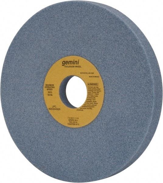 Norton - 7" Diam x 1-1/4" Hole x 3/4" Thick, J Hardness, 46 Grit Surface Grinding Wheel - Aluminum Oxide, Type 5, Coarse Grade, 3,600 Max RPM, One-Side Recess - Exact Tool & Supply