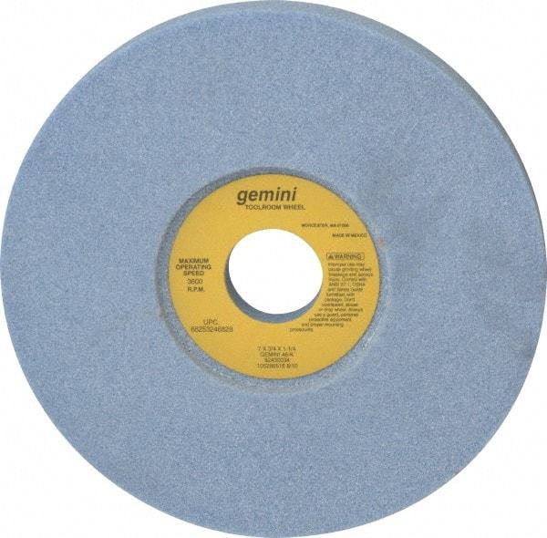 Norton - 7" Diam x 1-1/4" Hole x 3/4" Thick, K Hardness, 46 Grit Surface Grinding Wheel - Aluminum Oxide, Type 5, Coarse Grade, 3,600 Max RPM, One-Side Recess - Exact Tool & Supply