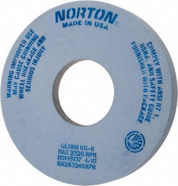 Norton - 14" Diam x 5" Hole x 1-1/2" Thick, K Hardness, 60 Grit Surface Grinding Wheel - Aluminum Oxide, Type 5, Medium Grade, 2,320 Max RPM, One-Side Recess - Exact Tool & Supply