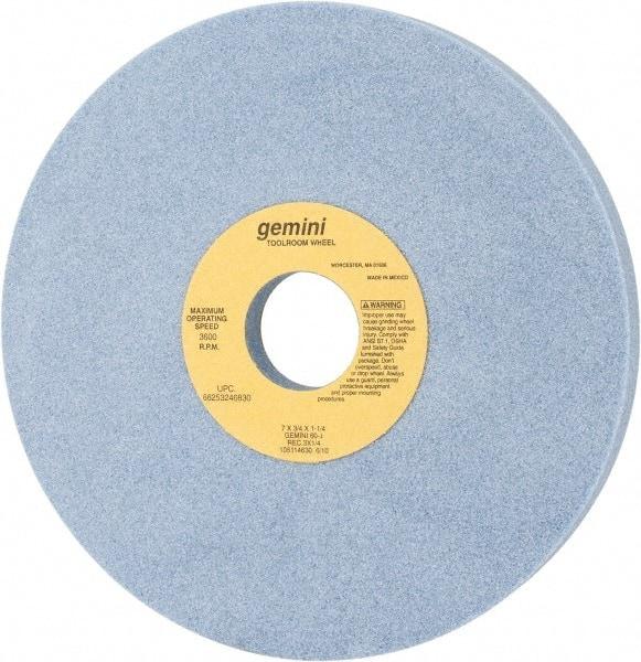 Norton - 7" Diam x 1-1/4" Hole x 3/4" Thick, J Hardness, 60 Grit Surface Grinding Wheel - Aluminum Oxide, Type 5, Medium Grade, 3,600 Max RPM, One-Side Recess - Exact Tool & Supply