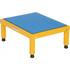 Vestil - 9" High x 19" Wide x 24" Deep, Yellow Step Stand - Steel, 500 Lb Capacity - Exact Tool & Supply