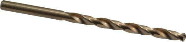 Chicago-Latrobe - #4 135° Cobalt Jobber Drill - Oxide/Gold Finish, Right Hand Cut, Spiral Flute, Straight Shank, 3-3/4" OAL, Split Point - Exact Tool & Supply