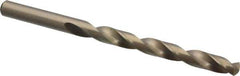 Chicago-Latrobe - 0.295" 135° Cobalt Jobber Drill - Oxide/Gold Finish, Right Hand Cut, Spiral Flute, Straight Shank, 4-3/8" OAL, Split Point - Exact Tool & Supply