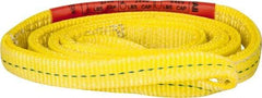 Lift-All - 6' Long x 1" Wide, 3,200 Lb Vertical Capacity, 2 Ply, Polyester Web Sling - 2,500 Lb Choker Capacity, Yellow - Exact Tool & Supply