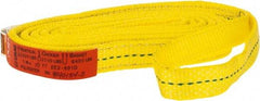 Lift-All - 10' Long x 1" Wide, 3,200 Lb Vertical Capacity, 2 Ply, Polyester Web Sling - 2,500 Lb Choker Capacity, Yellow - Exact Tool & Supply