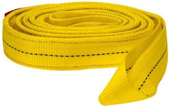 Lift-All - 10' Long x 2" Wide, 6,400 Lb Vertical Capacity, 2 Ply, Polyester Web Sling - 5,000 Lb Choker Capacity, Yellow - Exact Tool & Supply