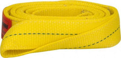 Lift-All - 6' Long x 2" Wide, 6,400 Lb Vertical Capacity, 2 Ply, Polyester Web Sling - 5,000 Lb Choker Capacity, Yellow - Exact Tool & Supply