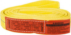 Lift-All - 10' Long x 2" Wide, 6,400 Lb Vertical Capacity, 2 Ply, Polyester Web Sling - 5,000 Lb Choker Capacity, Yellow - Exact Tool & Supply