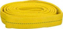 Lift-All - 12' Long x 2" Wide, 6,400 Lb Vertical Capacity, 2 Ply, Polyester Web Sling - 5,000 Lb Choker Capacity, Yellow - Exact Tool & Supply
