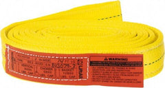 Lift-All - 14' Long x 2" Wide, 6,400 Lb Vertical Capacity, 2 Ply, Polyester Web Sling - 5,000 Lb Choker Capacity, Yellow - Exact Tool & Supply