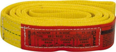 Lift-All - 6' Long x 2" Wide, 6,400 Lb Vertical Capacity, 2 Ply, Polyester Web Sling - 5,000 Lb Choker Capacity, Yellow - Exact Tool & Supply