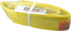 Lift-All - 4' Long x 3" Wide, 8,600 Lb Vertical Capacity, 2 Ply, Polyester Web Sling - 6,900 Lb Choker Capacity, Yellow - Exact Tool & Supply