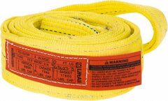 Lift-All - 10' Long x 3" Wide, 8,600 Lb Vertical Capacity, 2 Ply, Polyester Web Sling - 6,900 Lb Choker Capacity, Yellow - Exact Tool & Supply