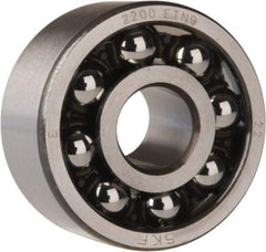 SKF - 10mm Bore Diam, 30mm OD, Open Self Aligning Radial Ball Bearing - 14mm Wide, 2 Rows, Round Bore, 389 Lb Static Capacity, 1,810 Lb Dynamic Capacity - Exact Tool & Supply