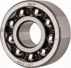 SKF - 12mm Bore Diam, 32mm OD, Open Self Aligning Radial Ball Bearing - 14mm Wide, 2 Rows, Round Bore, 427 Lb Static Capacity, 1,920 Lb Dynamic Capacity - Exact Tool & Supply