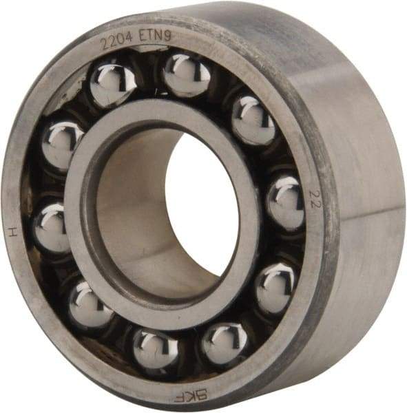 SKF - 20mm Bore Diam, 47mm OD, Open Self Aligning Radial Ball Bearing - 18mm Wide, 2 Rows, Round Bore, 933 Lb Static Capacity, 3,780 Lb Dynamic Capacity - Exact Tool & Supply