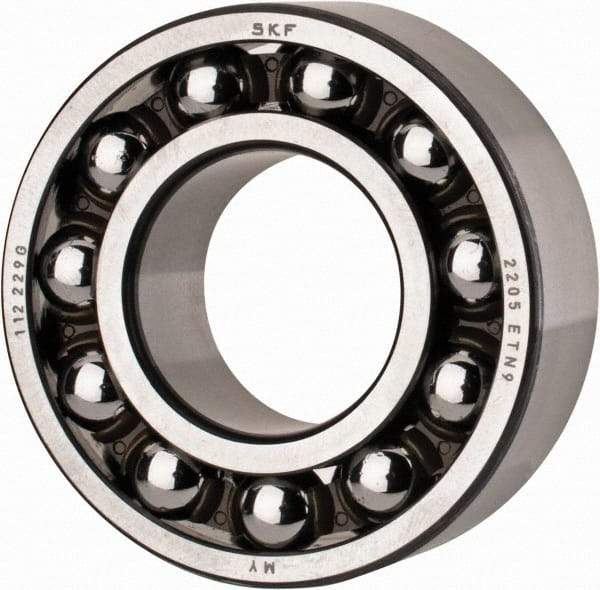 SKF - 25mm Bore Diam, 52mm OD, Open Self Aligning Radial Ball Bearing - 18mm Wide, 2 Rows, Round Bore, 989 Lb Static Capacity, 3,780 Lb Dynamic Capacity - Exact Tool & Supply
