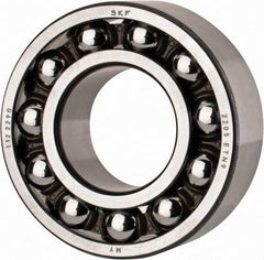 SKF - 25mm Bore Diam, 52mm OD, Open Self Aligning Radial Ball Bearing - 18mm Wide, 2 Rows, Round Bore, 989 Lb Static Capacity, 3,780 Lb Dynamic Capacity - Exact Tool & Supply