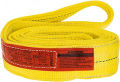 Lift-All - 12' Long x 3" Wide, 8,600 Lb Vertical Capacity, 2 Ply, Polyester Web Sling - 6,900 Lb Choker Capacity, Yellow - Exact Tool & Supply