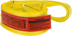 Lift-All - 3' Long x 3" Wide, 8,600 Lb Vertical Capacity, 2 Ply, Polyester Web Sling - 6,900 Lb Choker Capacity, Yellow - Exact Tool & Supply