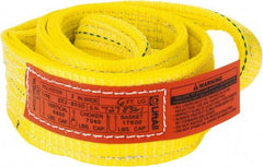 Lift-All - 6' Long x 3" Wide, 8,600 Lb Vertical Capacity, 2 Ply, Polyester Web Sling - 6,900 Lb Choker Capacity, Yellow - Exact Tool & Supply