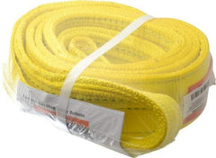 Lift-All - 8' Long x 3" Wide, 8,600 Lb Vertical Capacity, 2 Ply, Polyester Web Sling - 6,900 Lb Choker Capacity, Yellow - Exact Tool & Supply