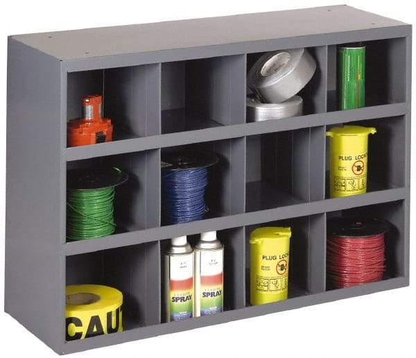 Durham - 12 Drawer, 12 Compartment, Small Parts Large Opening Storage Bin - 11-29/32" Deep x 33-7/8" Wide x 23-7/8" High - Exact Tool & Supply