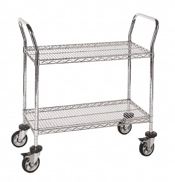 Quantum Storage - 24" Wide, 6" High, Open Shelving Wire Shelving Handle - Exact Tool & Supply